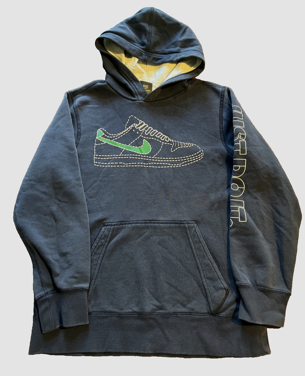 Nike Y2K Just Do It Hoodie Sweatshirt Graphic Logo Blue SZ M 10/12 2009 Release